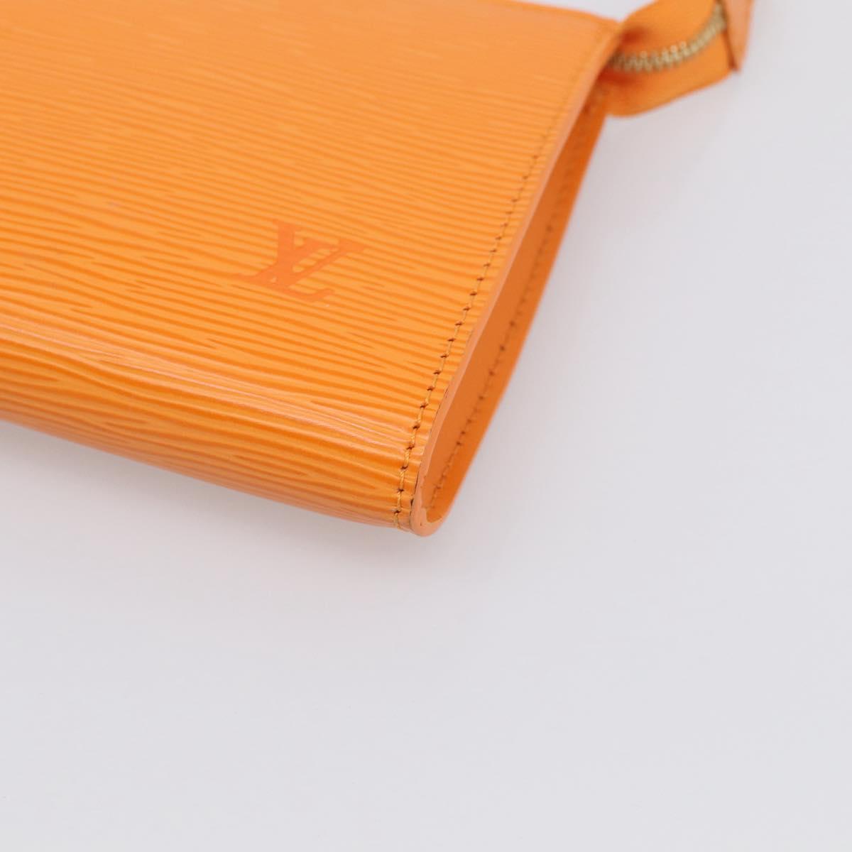 LOUIS VUITTON Epi Pochette Accessoires NM Orange Mandarin M5294H LV Auth 214145V