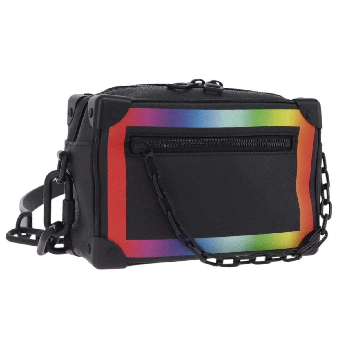 LOUIS VUITTON Taiga Rainbow Mini Soft Trunk Bag Black M30351 LV Auth 214233SAM