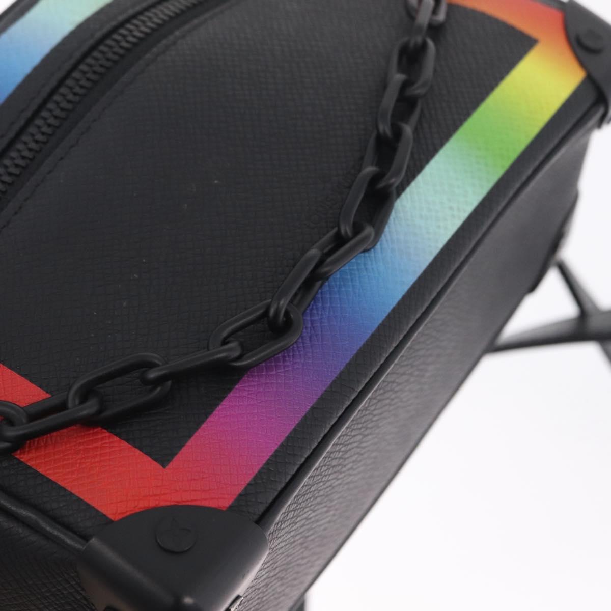 LOUIS VUITTON Taiga Rainbow Mini Soft Trunk Bag Black M30351 LV Auth 214233SAM