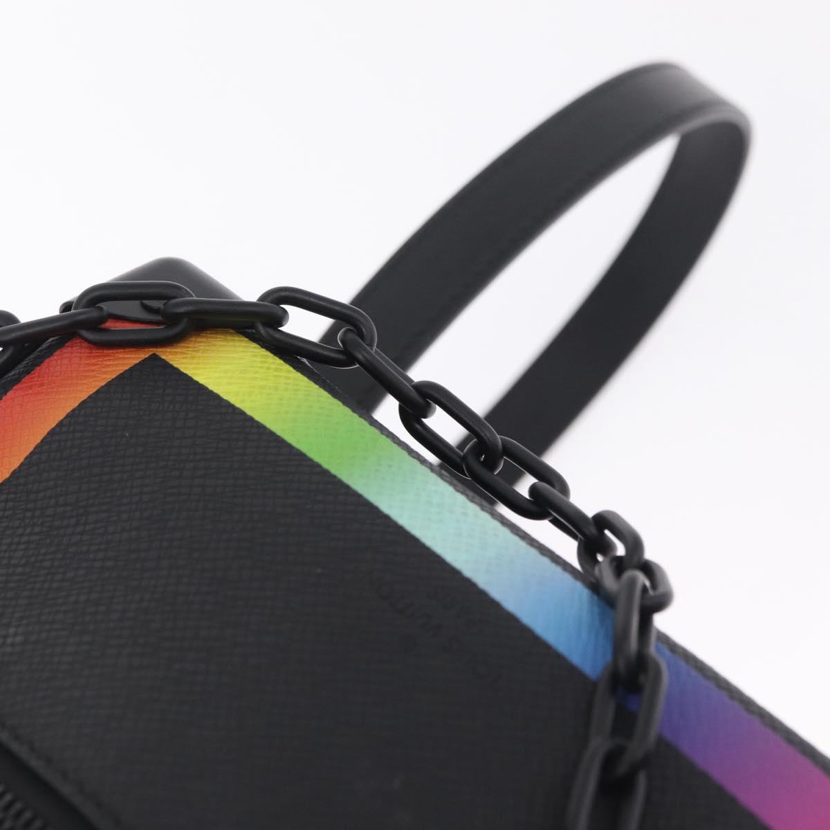 LOUIS VUITTON Taiga Rainbow Mini Soft Trunk Bag Black M30351 LV Auth 214233SAM
