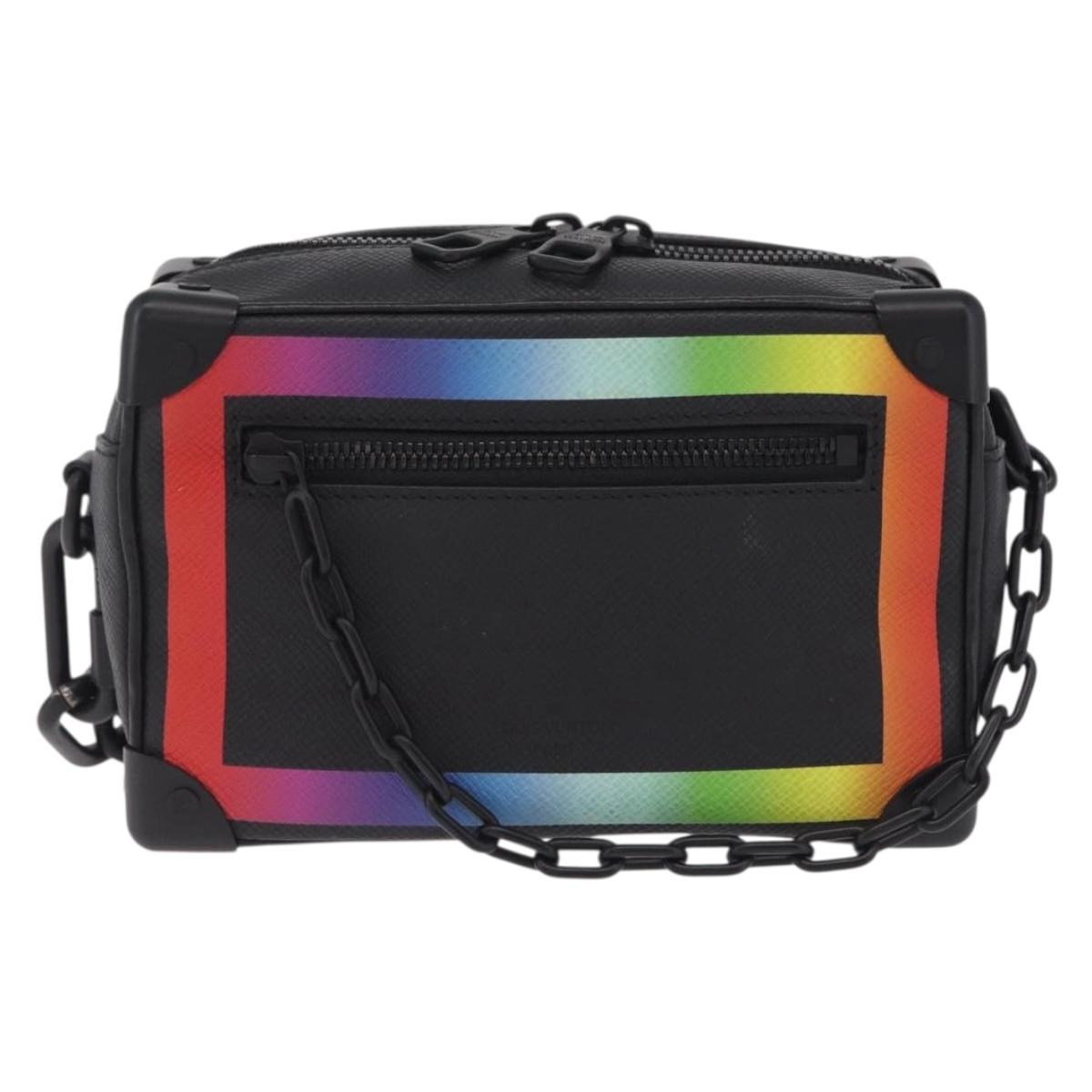 LOUIS VUITTON Taiga Rainbow Mini Soft Trunk Bag Black M30351 LV Auth 214233SAM