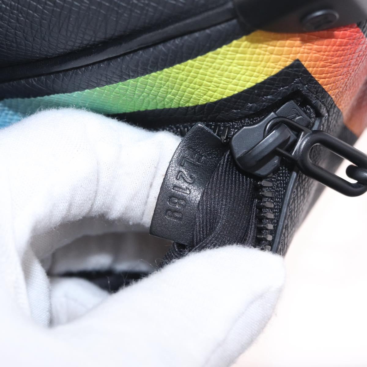 LOUIS VUITTON Taiga Rainbow Mini Soft Trunk Bag Black M30351 LV Auth 214233SAM