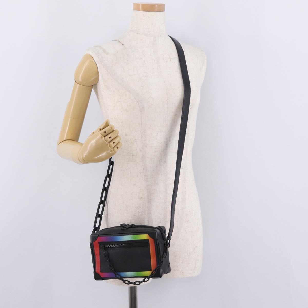 LOUIS VUITTON Taiga Rainbow Mini Soft Trunk Bag Black M30351 LV Auth 214233SAM