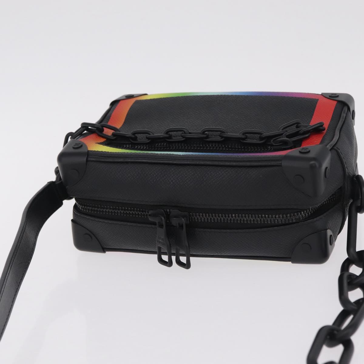 LOUIS VUITTON Taiga Rainbow Mini Soft Trunk Bag Black M30351 LV Auth 214233SAM