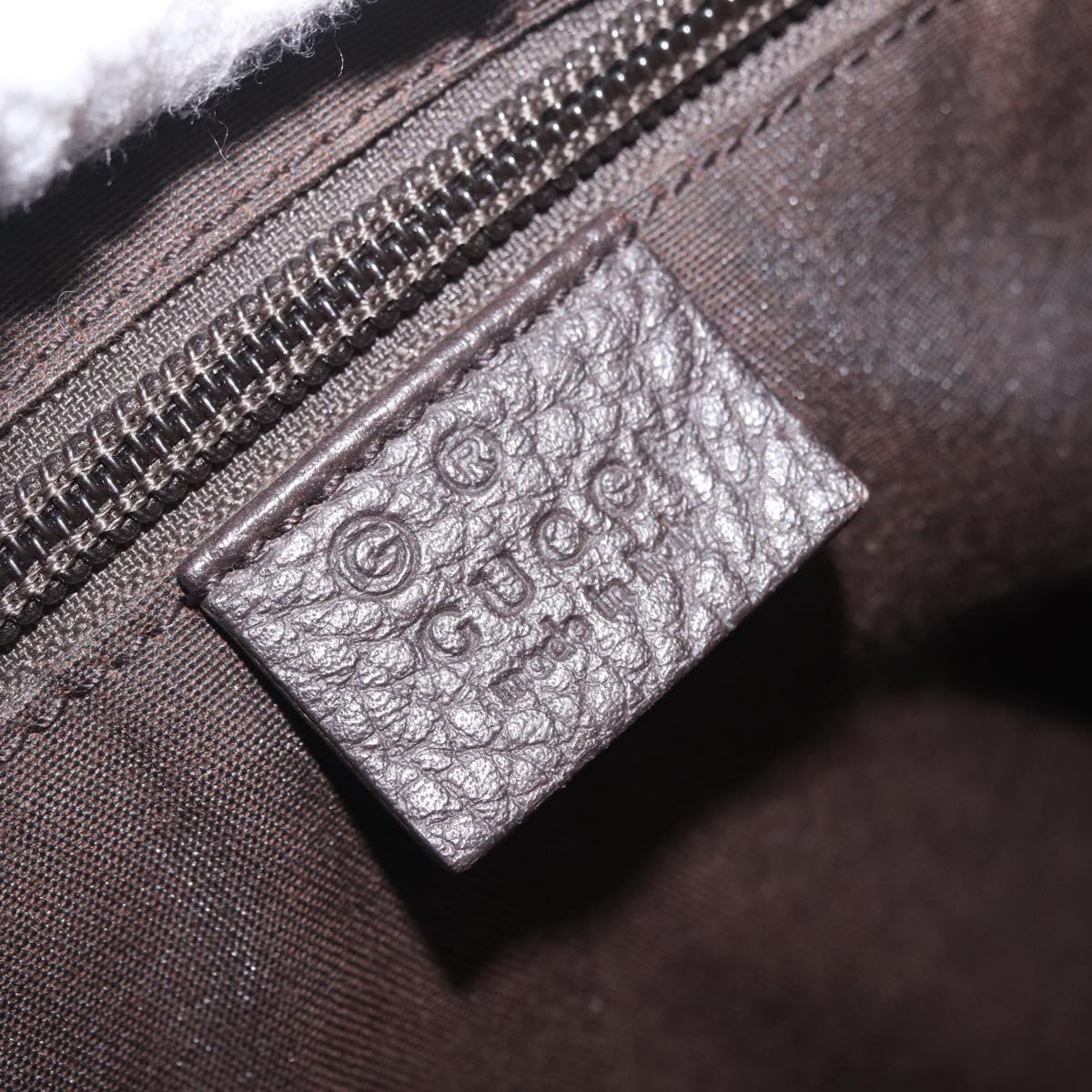 GUCCI GG Canvas Shoulder Bag Outlet Brown Silver Auth 214238V