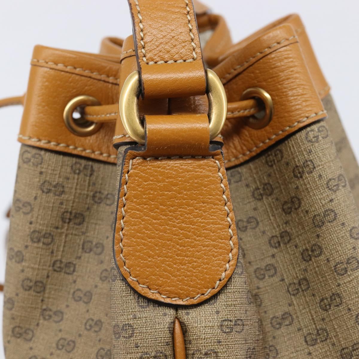GUCCI Micro GG Canvas Disney Mickey Mouse Bag PVC Beige Gold 602691 Auth 214243M