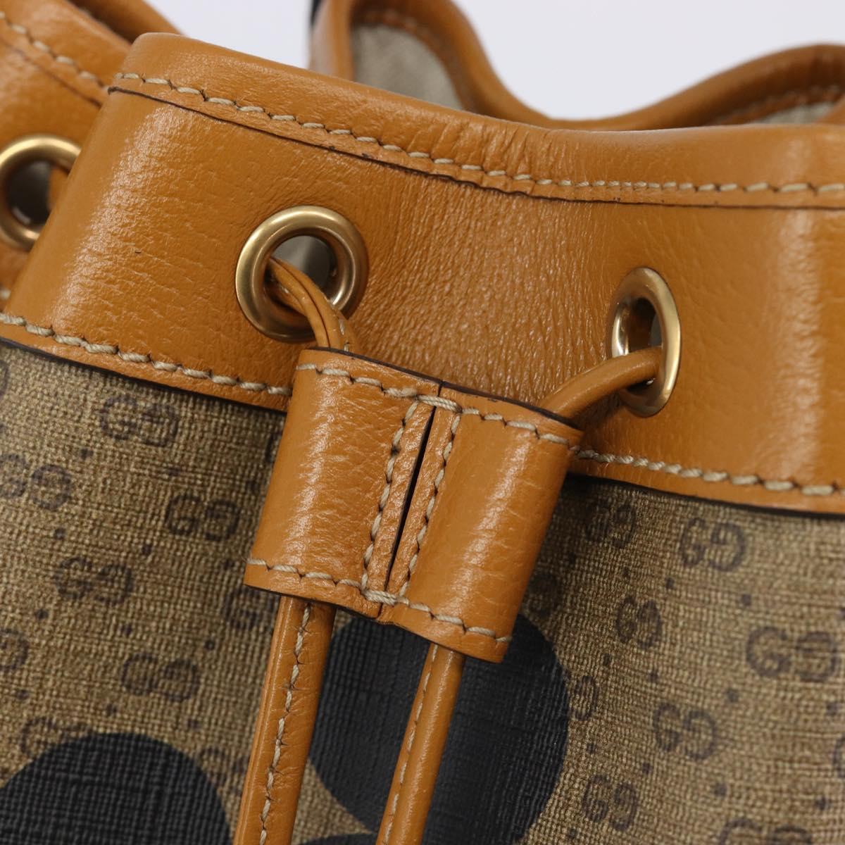 GUCCI Micro GG Canvas Disney Mickey Mouse Bag PVC Beige Gold 602691 Auth 214243M
