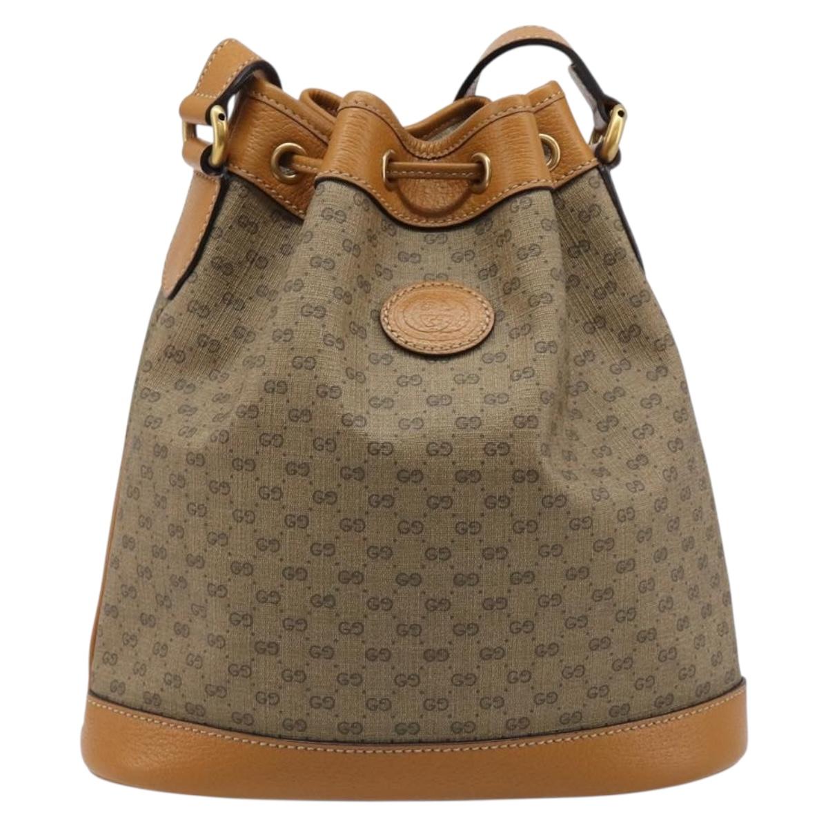 GUCCI Micro GG Canvas Disney Mickey Mouse Bag PVC Beige Gold 602691 Auth 214243M