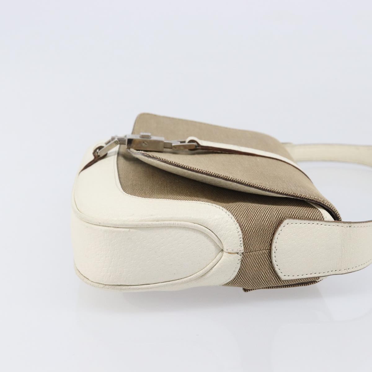 GUCCI Jackie Shoulder Bag Canvas Beige Silver 001 3824 Auth 214421A