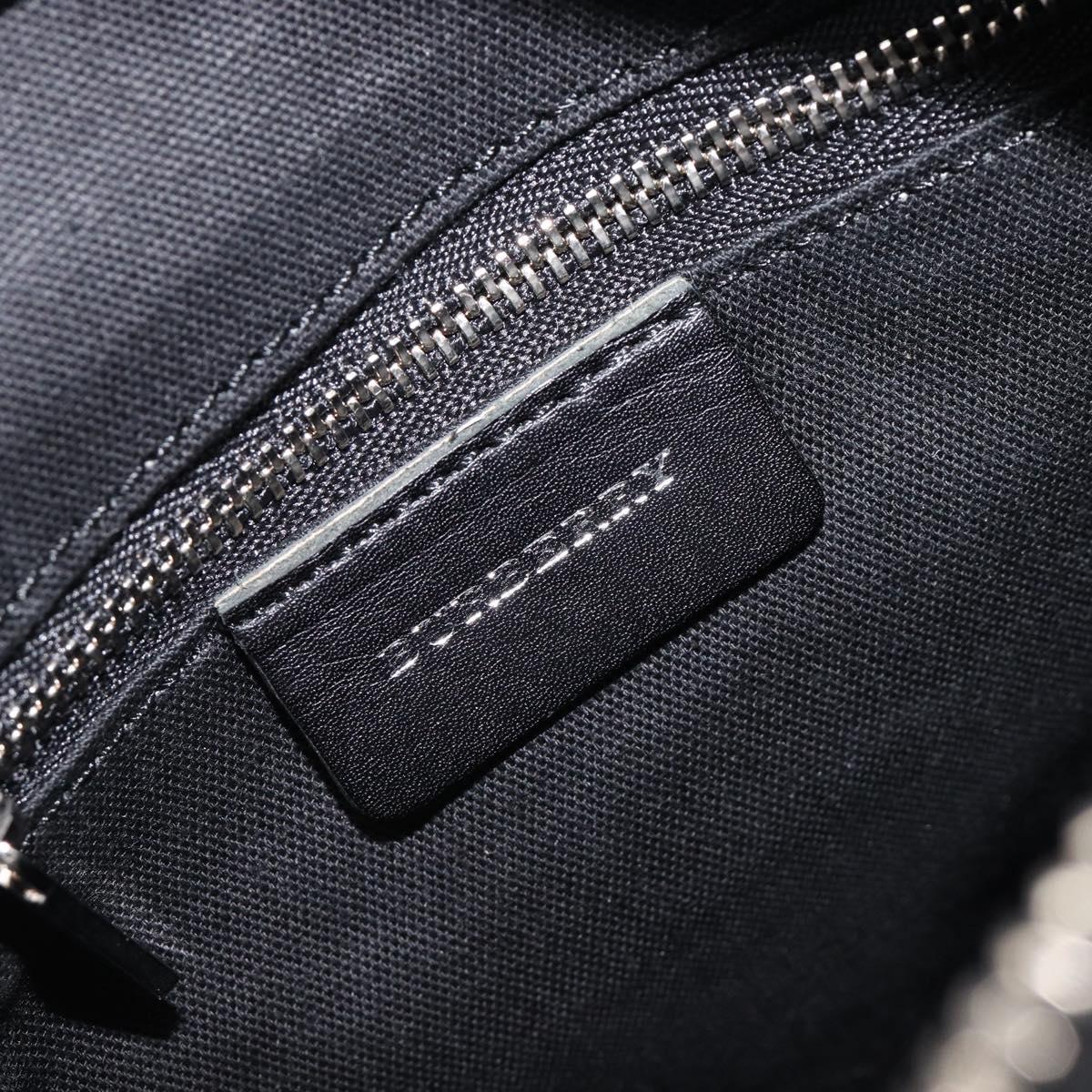 BURBERRY Nova Check Shoulder Bag Canvas Black Silver Auth 214426A