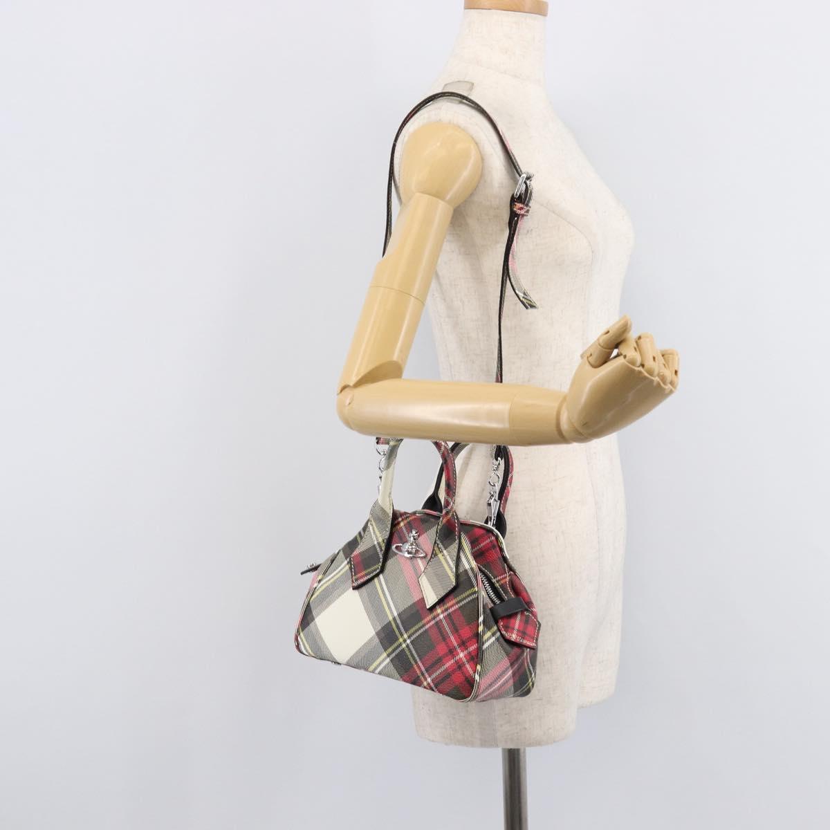 Vivienne Westwood Hand Bag PVC Canvas 2way Multicolor Silver Auth 214650A