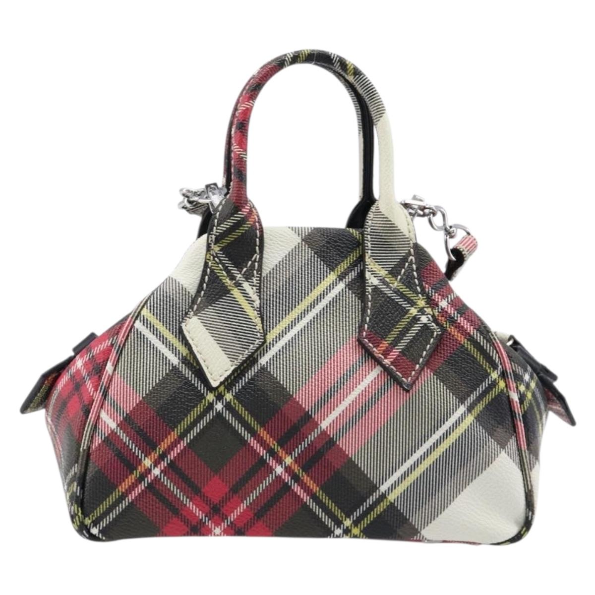 Vivienne Westwood Hand Bag PVC Canvas 2way Multicolor Silver Auth 214650A