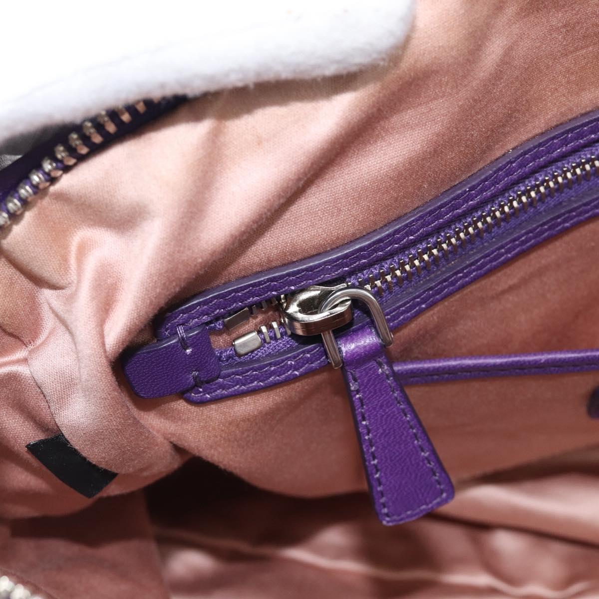 Miu Miu Matelasse Chain Tote Bag Leather Purple Silver Auth 214651V