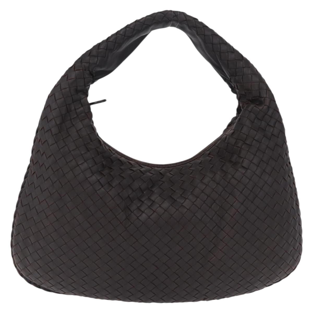 Bottega Veneta Hobo INTRECCIATO Bag Leather Dark Brown 115653 Auth 214652V