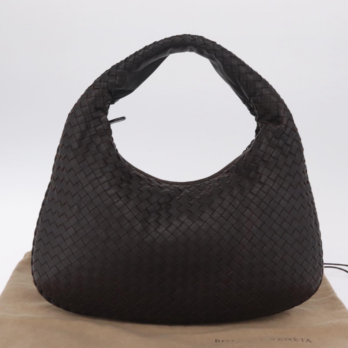 Bottega Veneta Hobo INTRECCIATO Bag Leather Dark Brown 115653 Auth 214652V
