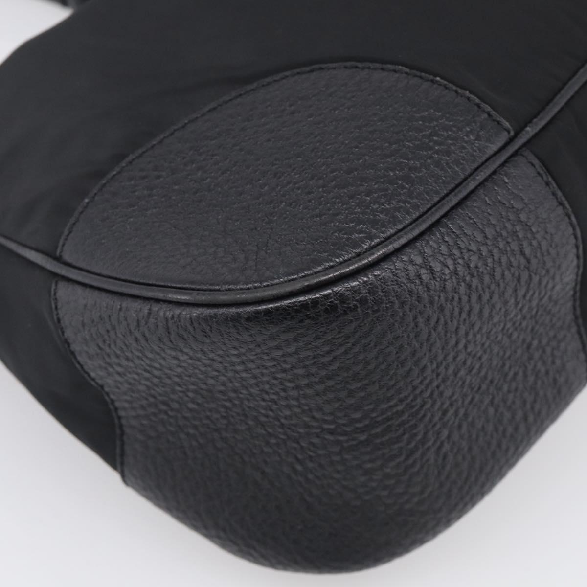 PRADA Shoulder Bag Nylon Black Silver Auth 214656V