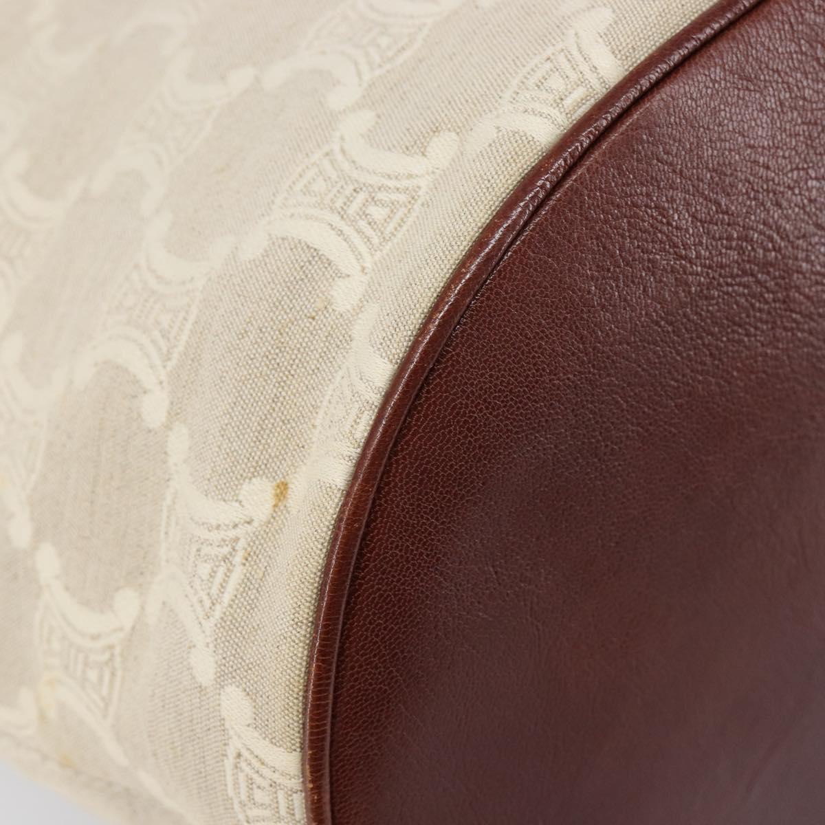 CELINE C Macadam Canvas Tote Bag Ivory Gold Auth 214658