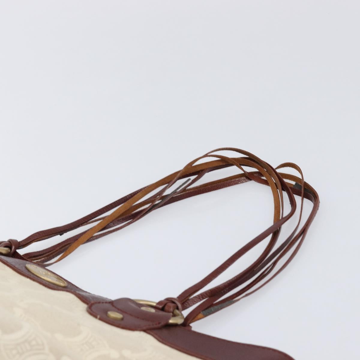 CELINE C Macadam Canvas Tote Bag Ivory Gold Auth 214658