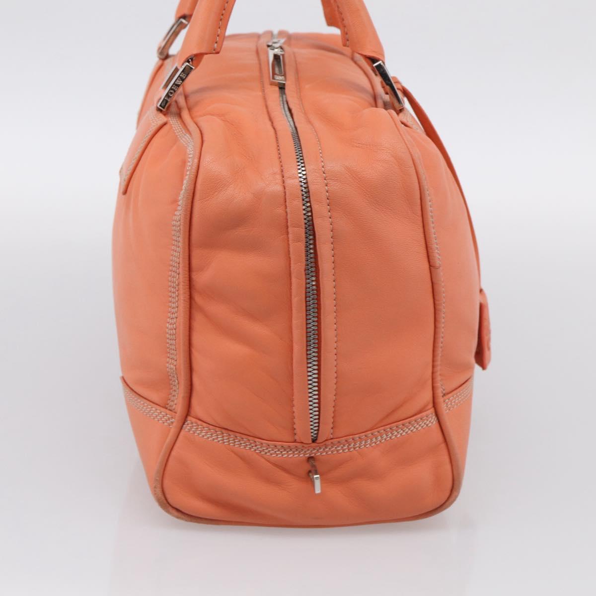LOEWE Amazona 36 Hand Bag Leather Orange Silver Auth 214659A