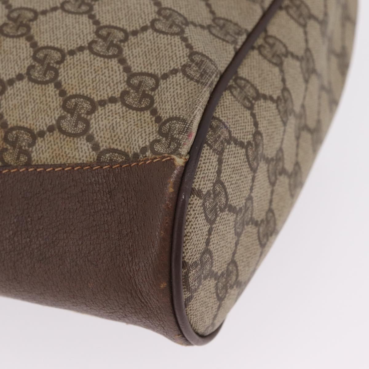 GUCCI GG Supreme Web Sherry Line Bag PVC Beige Gold 164 02 034 Auth 214662