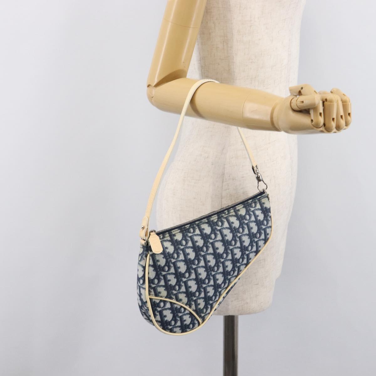 Christian Dior Trotter Canvas Saddle Accessory Pouch PVC Navy Auth 214669V