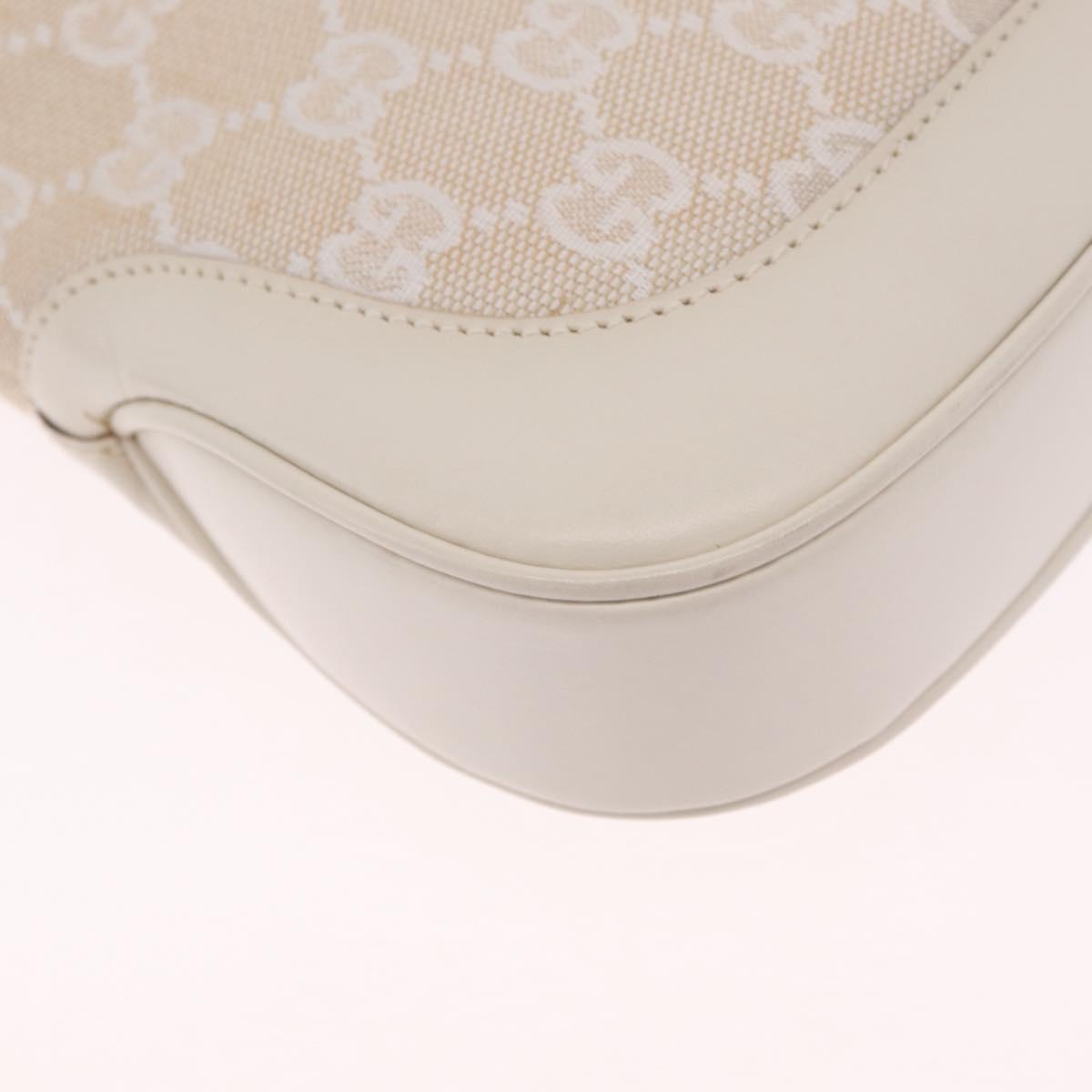 GUCCI GG Canvas Jackie Hand Bag Beige Silver 001 3735 Auth 214672V