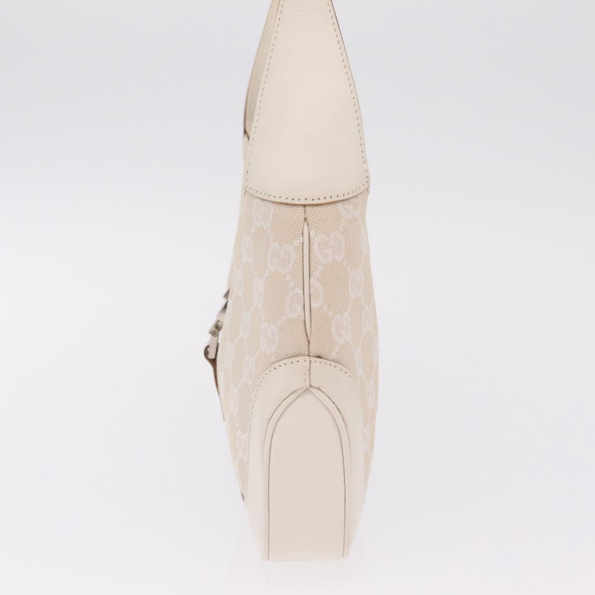 GUCCI GG Canvas Jackie Hand Bag Beige Silver 001 3735 Auth 214672V