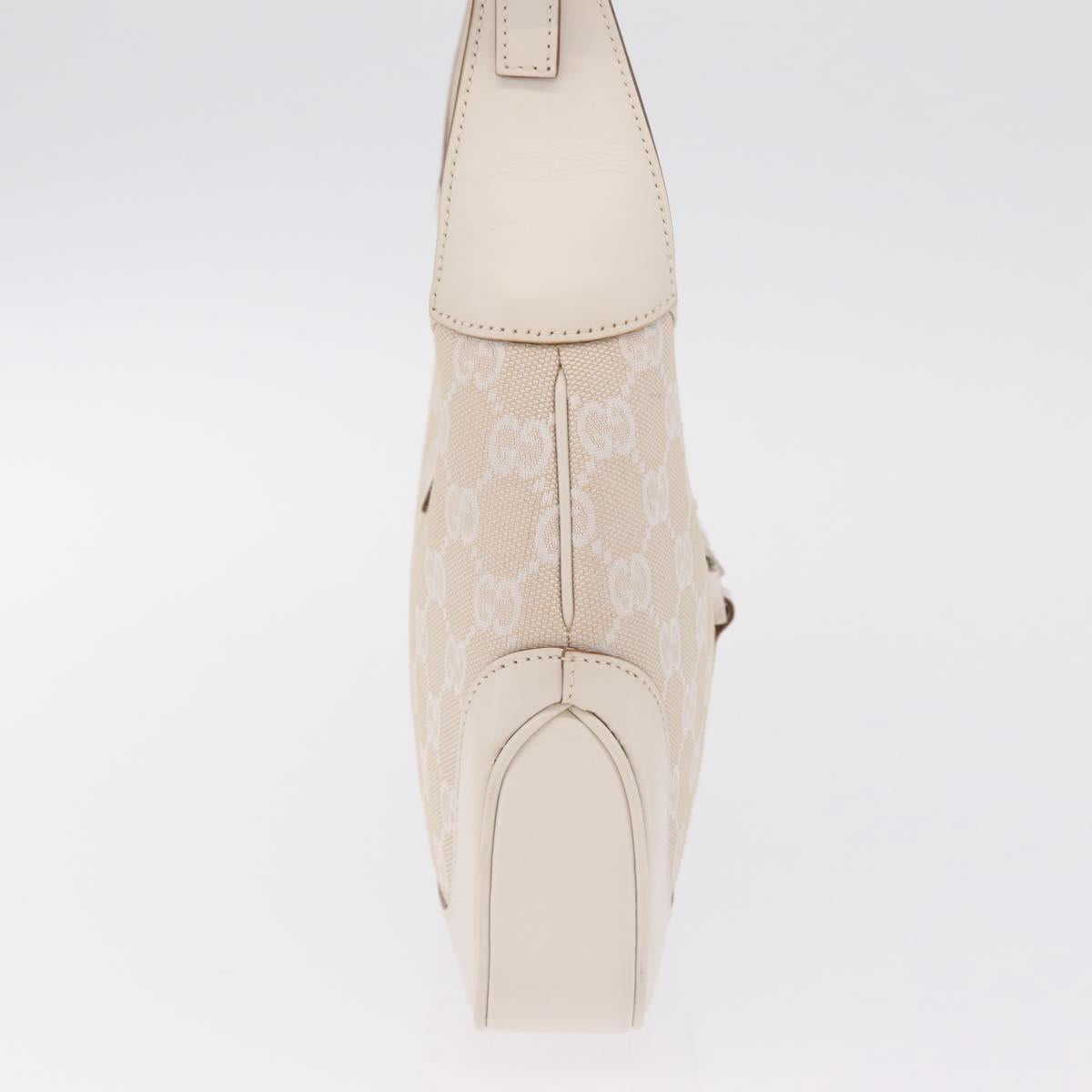 GUCCI GG Canvas Jackie Hand Bag Beige Silver 001 3735 Auth 214672V