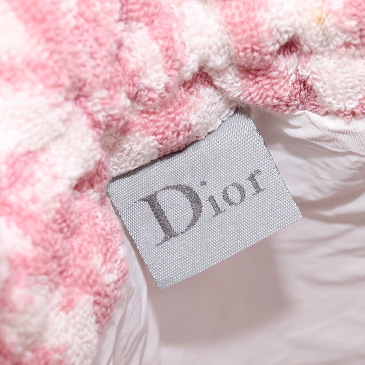 Christian Dior Trotter Pouch Pile Pink White Auth 214674A