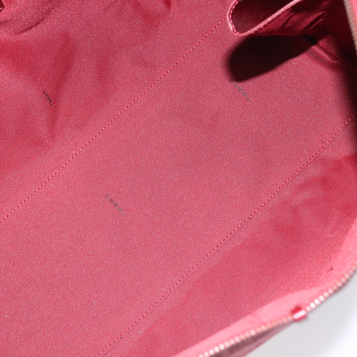 FENDI Zucchino Canvas Hand Bag Red Gold Auth 214677V