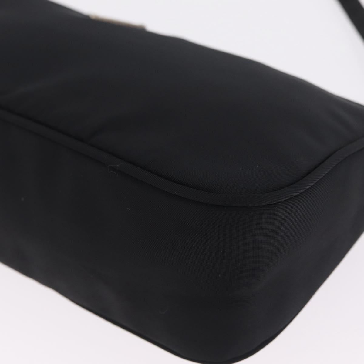 PRADA Accessory Pouch Nylon Black Silver Auth 214679V