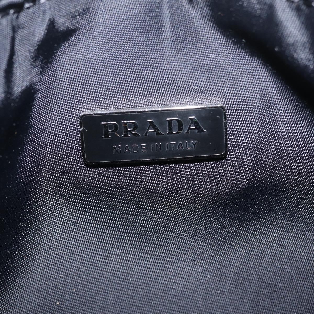 PRADA Accessory Pouch Nylon Black Silver Auth 214679V