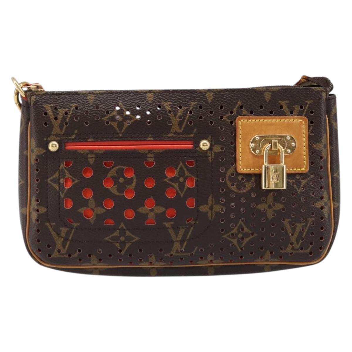 LOUIS VUITTON Monogram Perfo Pochette Accessoires Orange M95185 LV Auth 214683V