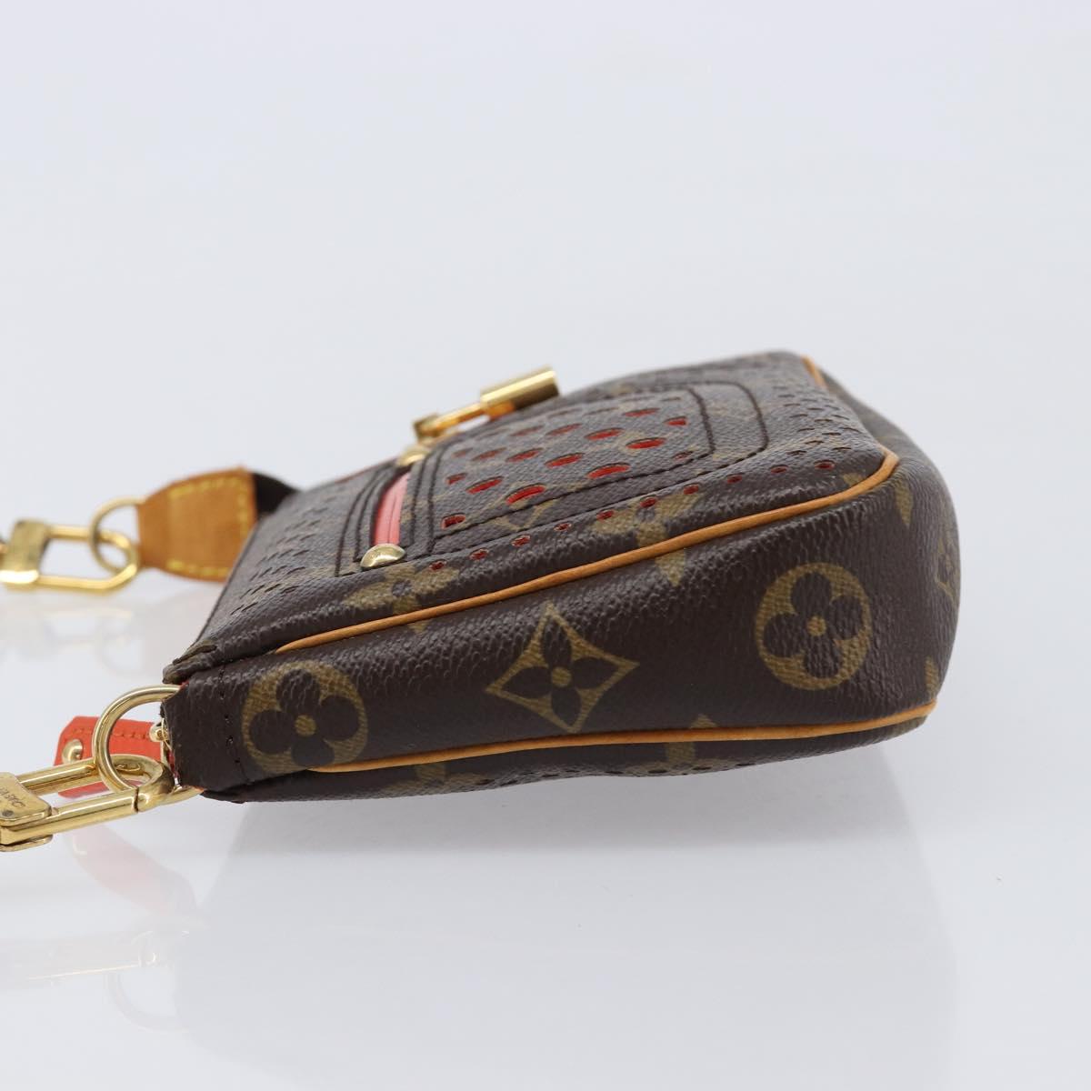 LOUIS VUITTON Monogram Perfo Pochette Accessoires Orange M95185 LV Auth 214683V