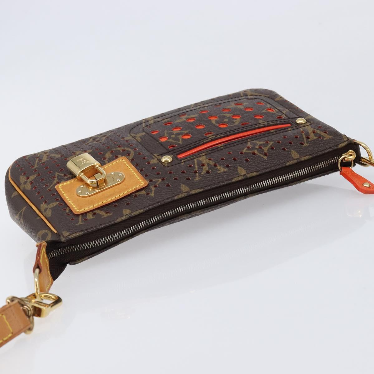 LOUIS VUITTON Monogram Perfo Pochette Accessoires Orange M95185 LV Auth 214683V