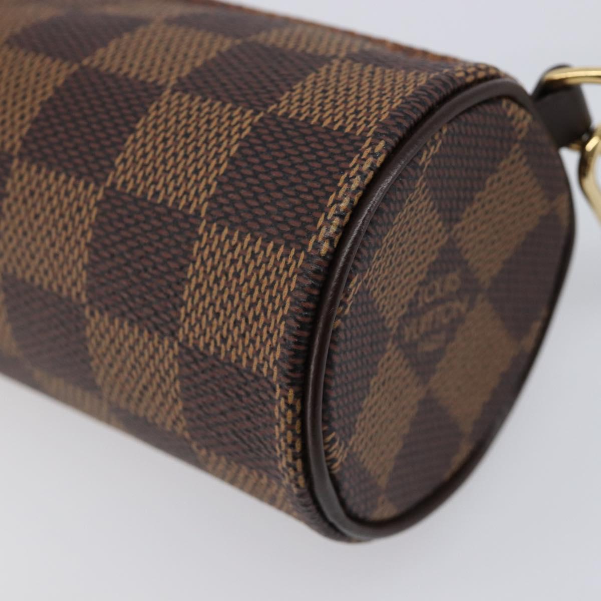 LOUIS VUITTON Damier Ebene Papillon Pouch LV Auth 214685V