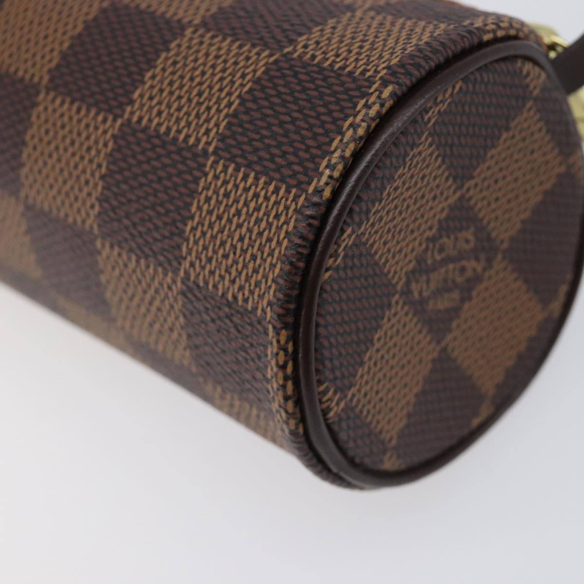 LOUIS VUITTON Damier Ebene Papillon Pouch LV Auth 214685V