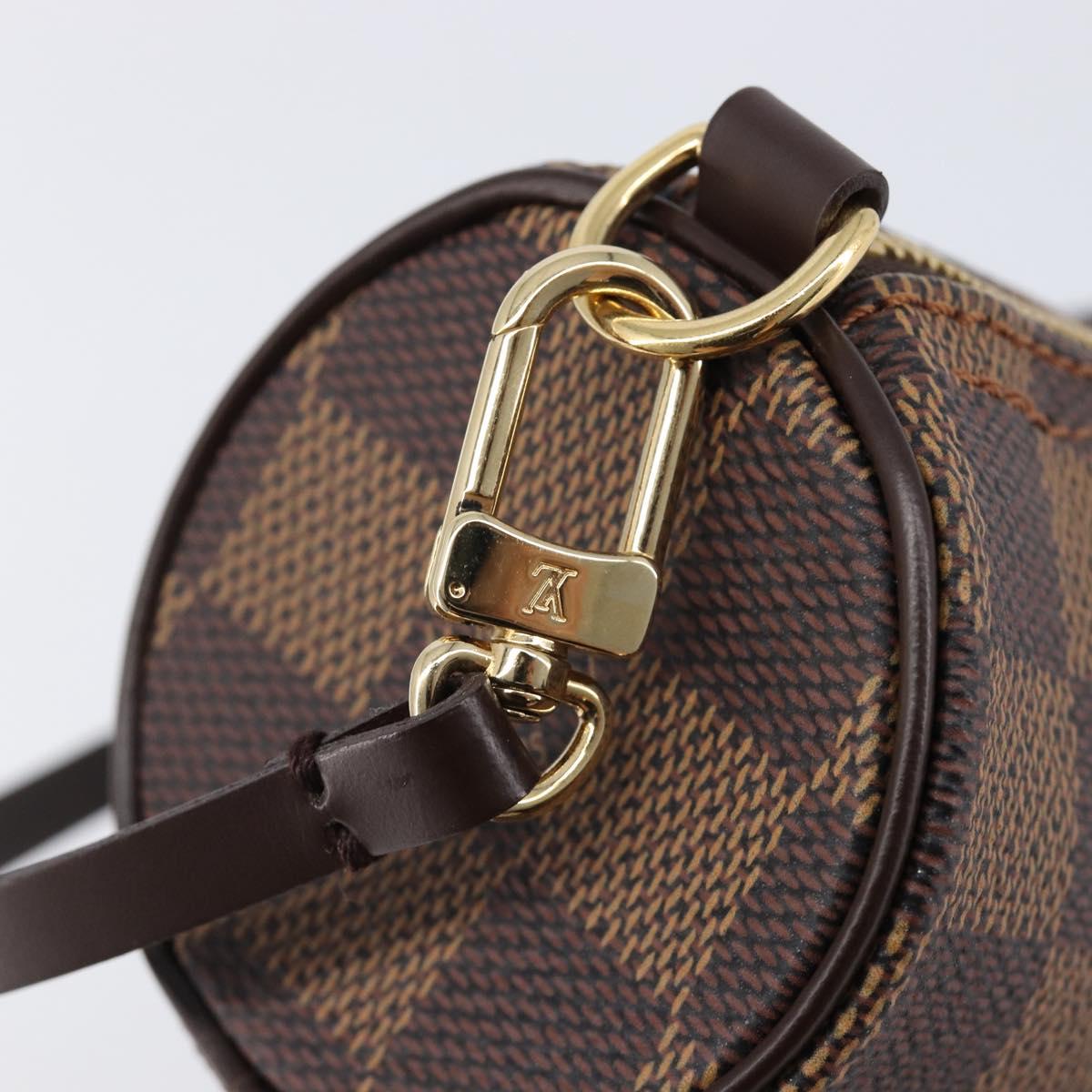 LOUIS VUITTON Damier Ebene Papillon Pouch LV Auth 214685V