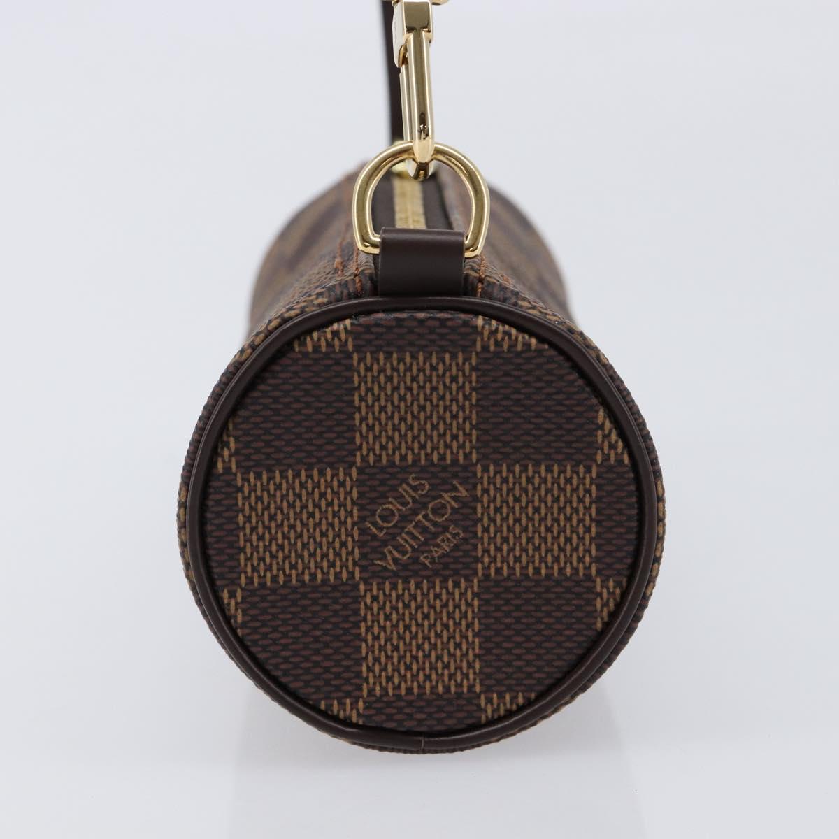 LOUIS VUITTON Damier Ebene Papillon Pouch LV Auth 214685V