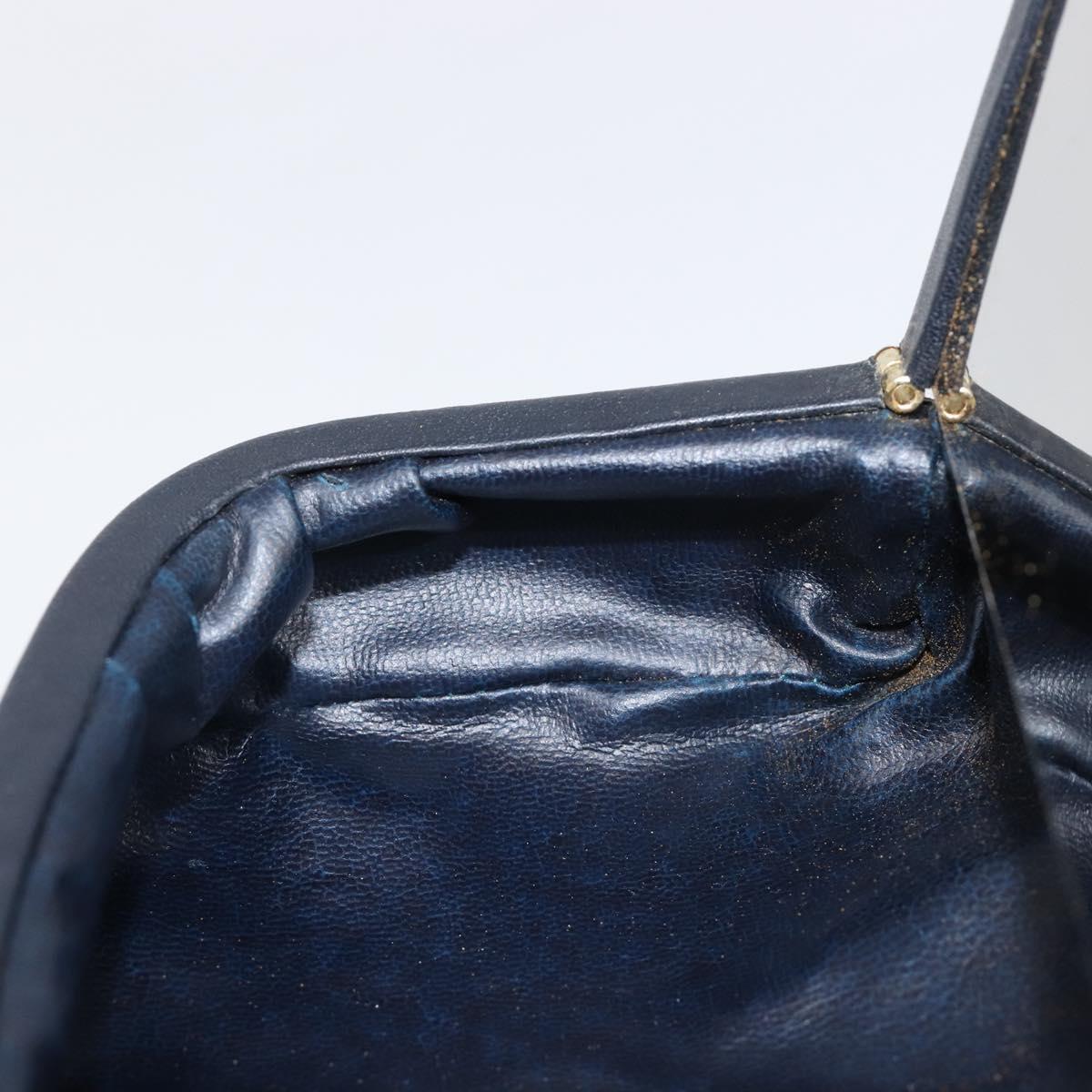 GUCCI GG Supreme Sherry Line Pouch PVC Navy Gold Auth 214690