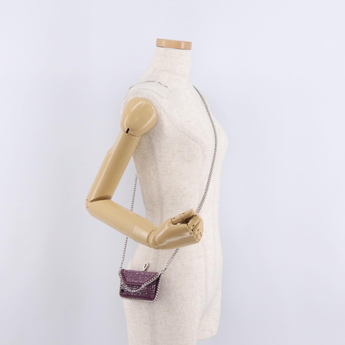 Stella McCartney Falabella Chain Shoulder Pouch Polyester Purple Auth 214701A