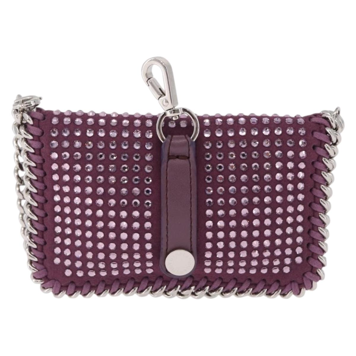 Stella McCartney Falabella Chain Shoulder Pouch Polyester Purple Auth 214701A