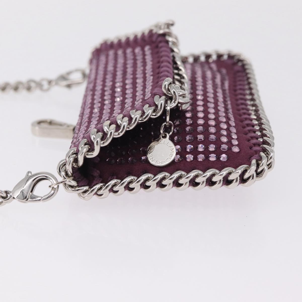 Stella McCartney Falabella Chain Shoulder Pouch Polyester Purple Auth 214701A