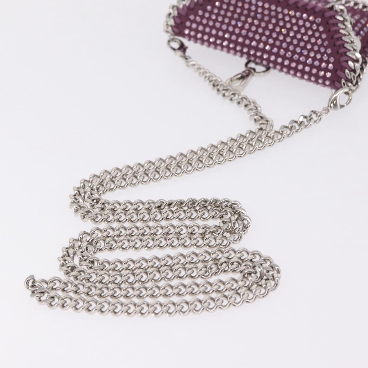 Stella McCartney Falabella Chain Shoulder Pouch Polyester Purple Auth 214701A
