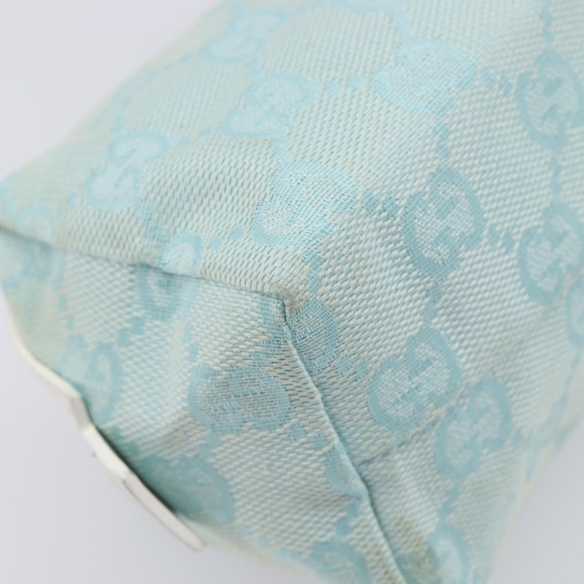 GUCCI GG Canvas Pouch Light Blue 039 1118 Auth 214703