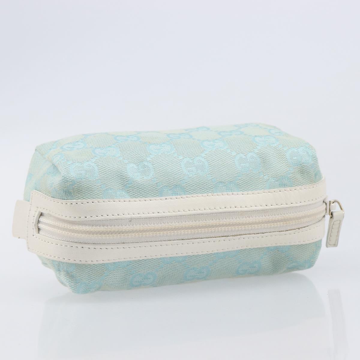 GUCCI GG Canvas Pouch Light Blue 039 1118 Auth 214703