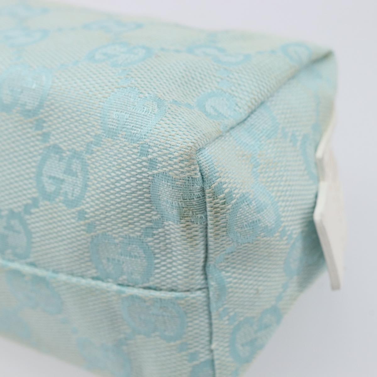 GUCCI GG Canvas Pouch Light Blue 039 1118 Auth 214703