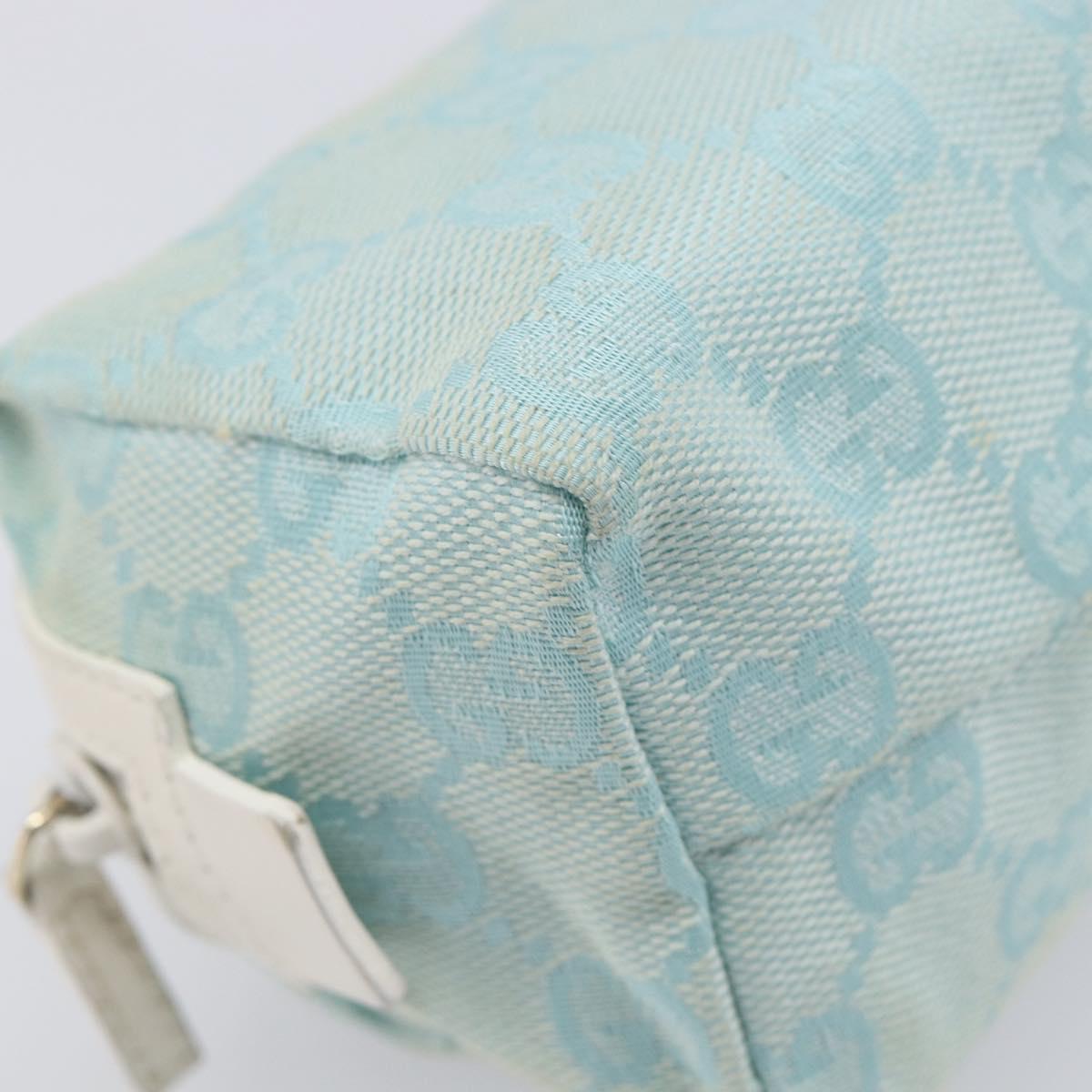 GUCCI GG Canvas Pouch Light Blue 039 1118 Auth 214703