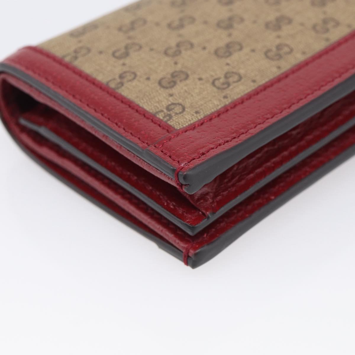 GUCCI Micro GG Supreme GG Marmont Doraemon Wallet PVC Beige 654541 Auth 214723M