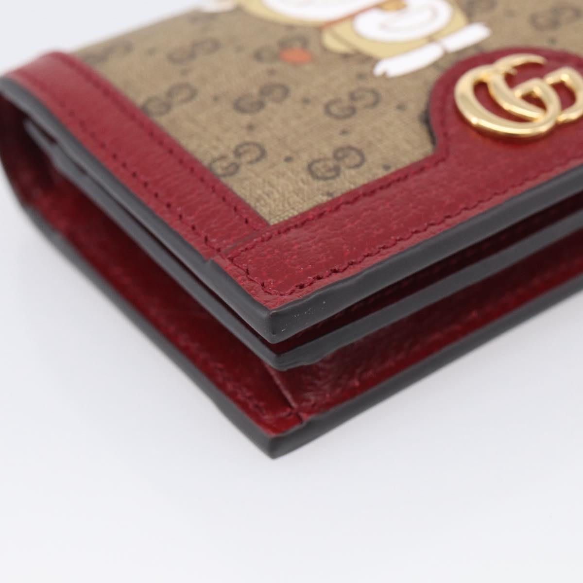 GUCCI Micro GG Supreme GG Marmont Doraemon Wallet PVC Beige 654541 Auth 214723M